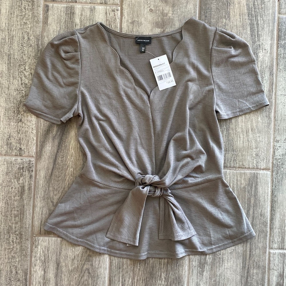 NWT Buckle Black Peplum Top